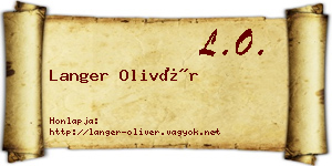 Langer Olivér névjegykártya